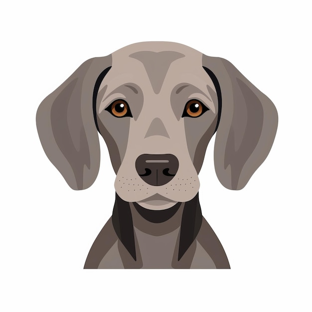 Bold Graphic Weimaraner Vector Image With Distinct Facial Features