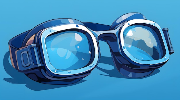 Bold illustration of a pair of swim goggles