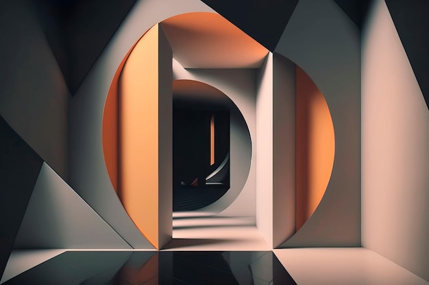 Bold minimalism with large geometric shapes Generative AI