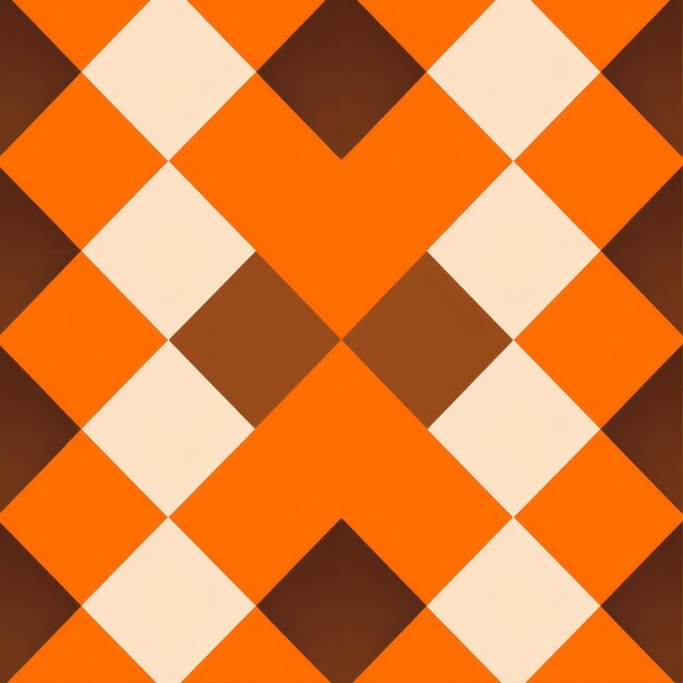 Bold Orange And White Argyle Background With Naturalistic Color Palette