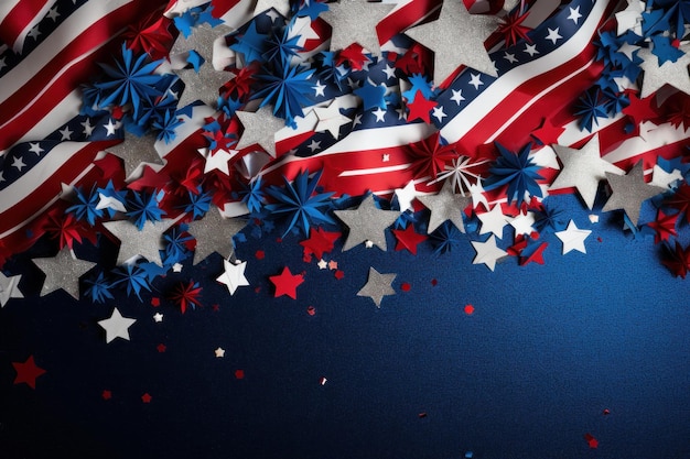 Bold Patriotic stars glitter Generate Ai