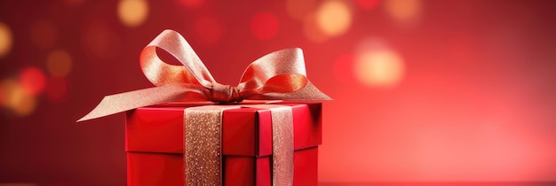 Bold Red Gift Package Pops Against A Dynamic Background