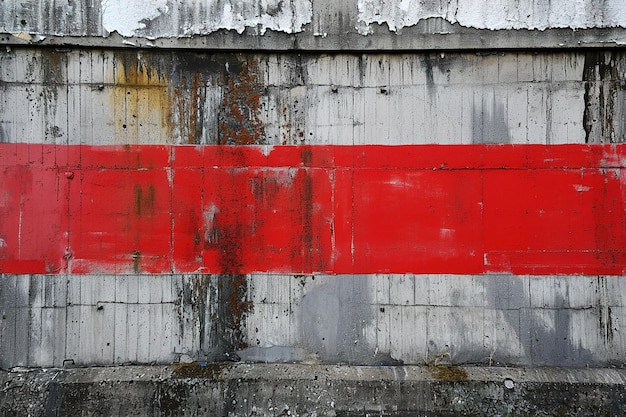 A bold red rectangular brushstroke dominates a concrete wall offering a dramatic background with space for personalized text ideal for impactful advertising or artistic messages Generative AI