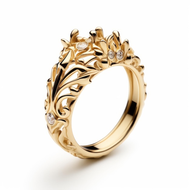 Photo bold and striking st valentine trld 3 ring in yellow gold