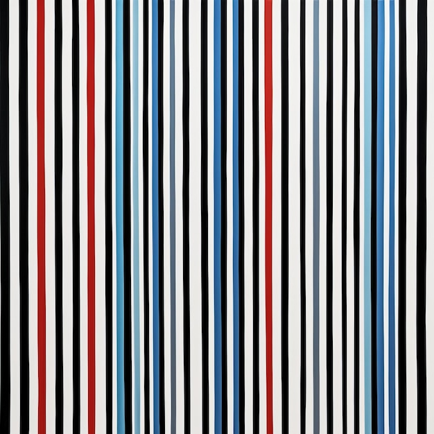 Photo bold and striking striped painting in blue red and white