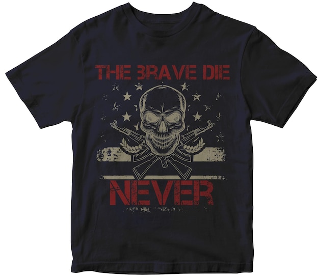 Bold T-shirt ontwerpen met militair thema dat kracht, eer en patriottisme toont met unieke stijlen