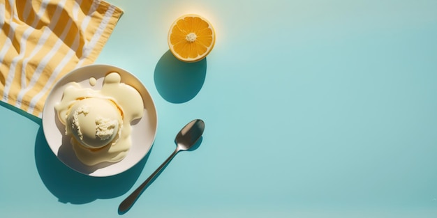 Bold trendy sunny summer illustration with icecream Generative AI