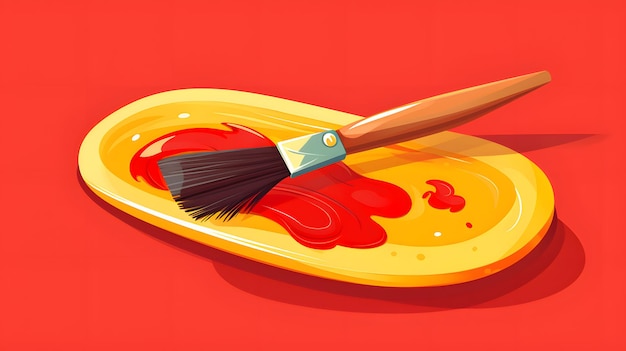 Bold vector of a paintbrush and palette