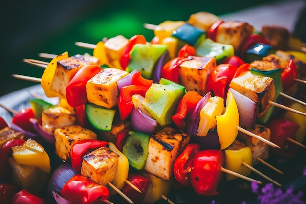 Bold and Vibrant Skewers A Fusion of Tofu Vegetables and Indigenous Culture