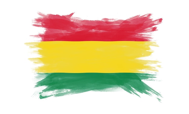 Bolivia flag brush stroke, national flag on white background