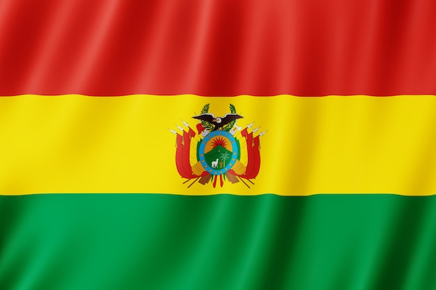 Bolivia flag waving in the wind.