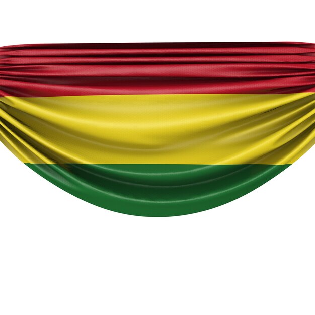 Bolivia national flag hanging fabric banner 3D Rendering