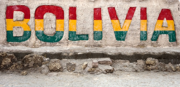 Bolivia-teken in Salar de uyuni