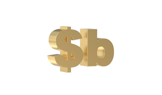 Bolivian Boliviano Currency symbol of Bolivia in golden 3d