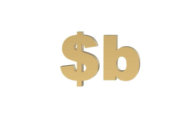 Bolivian Boliviano Currency symbol of Bolivia in golden 3d