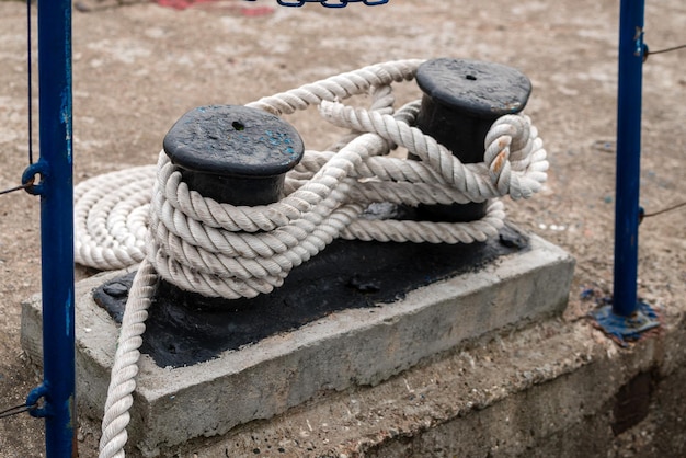 A bollard on the pier