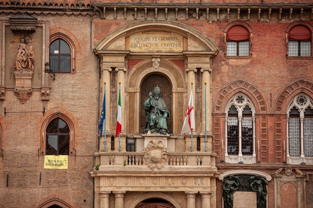 Bologna, Italy: historic architecture detail of some buildings