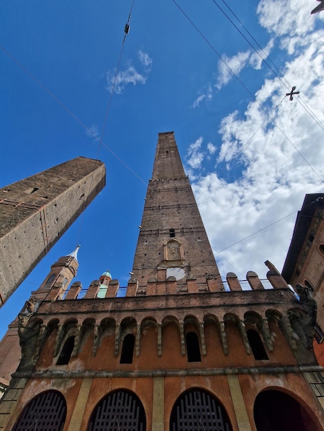 Bologna italy medieval towers view