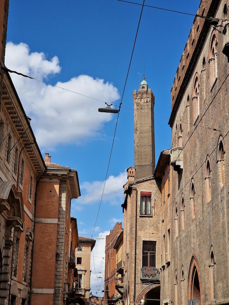 Bologna italy medieval towers view