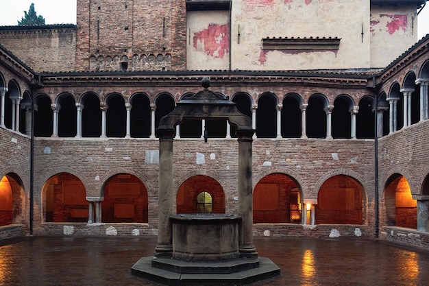 Bologna Italy Santo Stefano complex courtyard part of Sette Chiese the Seven Churches