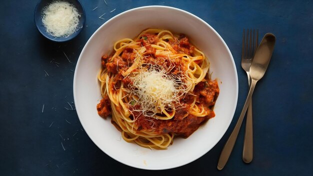 Bolognese pasta with parmesan