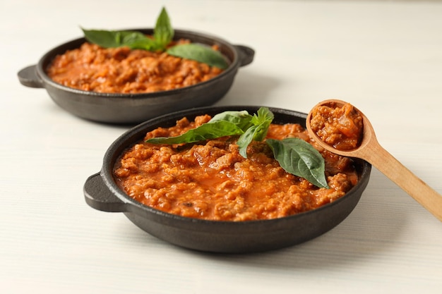 Bolognese sauce concept of tasty and delicious food