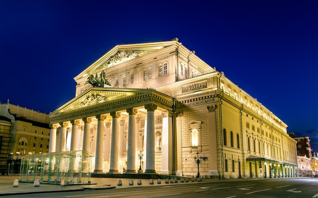 Bolsjojtheater in Moskou 's nachts Russische Federatie