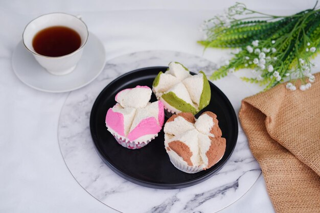 Bolu kukus is an Indonesian traditional sponge cupcake