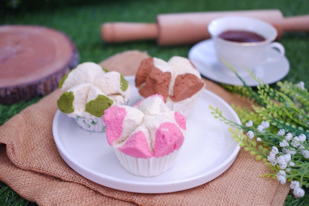 Bolu kukus is an Indonesian traditional sponge cupcake