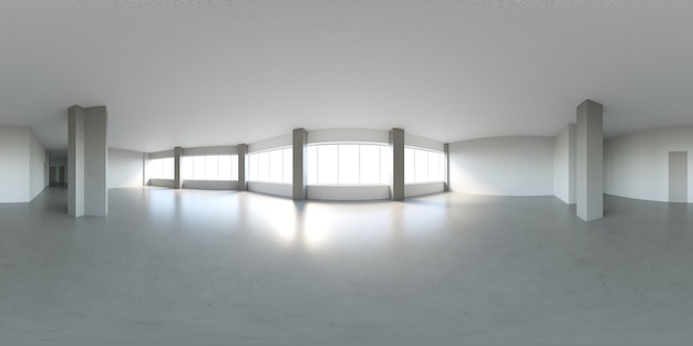 bolvormig panorama van het interieur 3D illustratie render