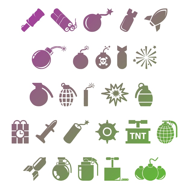 bomb items gradient effect photo jpg vector set