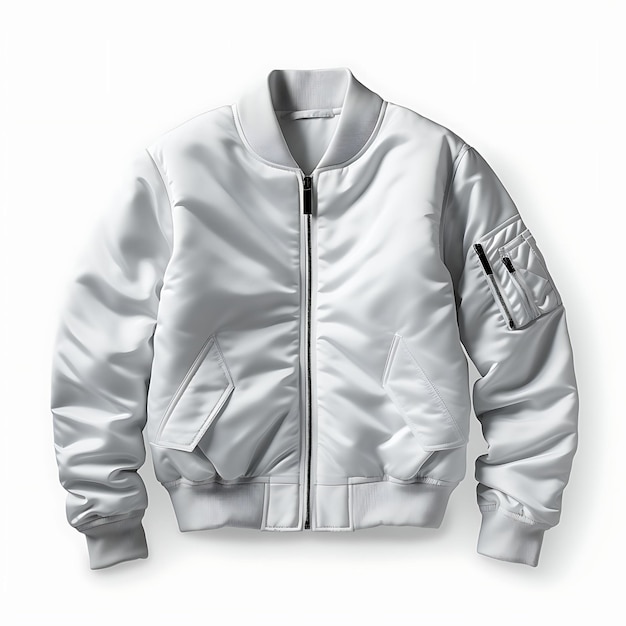 Bomber Jacket Satin Расслабленный стиль дизайна для мужчин и Wo Fashions Одежда на чистом фоне