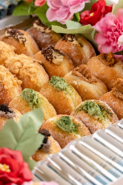 A bombolone or bomboloni is an Italian filled doughnut and is eaten as a snack food and dessert