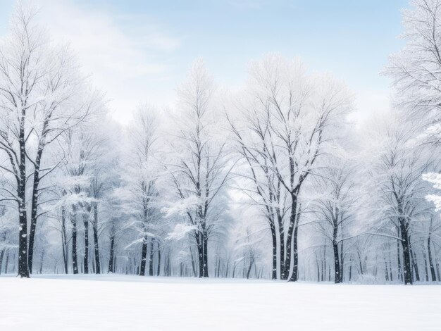 Foto bomen bedekt met sneeuw in de winter