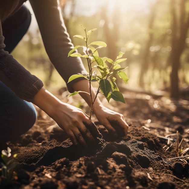 Bomen planten voor een duurzame toekomst Gemeenschappelijke tuin en milieubehoud