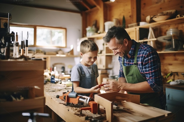 Bonding through carpentry a heartwarming journey of a father and son building a wooden bird house
