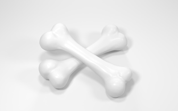 bone isolated on white background 3d rendering