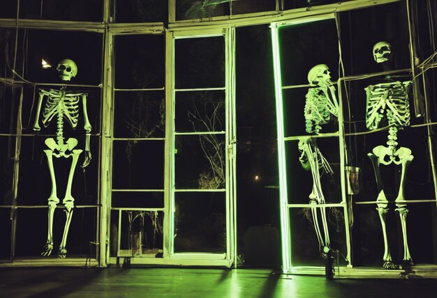 Photo bones aglow the luminous mystique of the skeleton