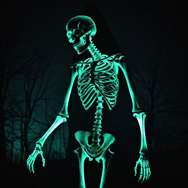 Photo bones aglow the luminous mystique of the skeleton
