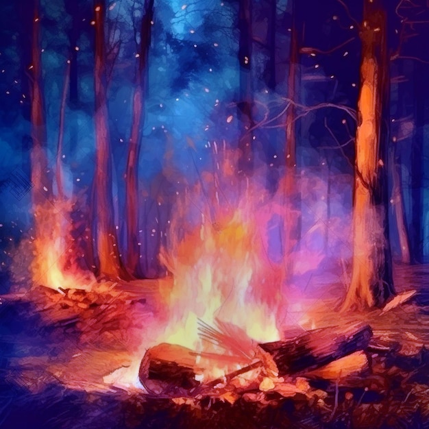 bonfire on a campfire