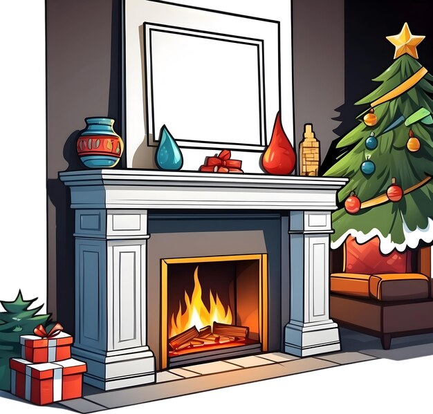 Photo bonfire christmas icons festive symbols holiday season xmas decorations christmas ornaments win