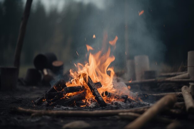 Bonfire in the forest