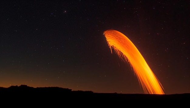 Photo bonfire illuminates vibrant landscape starry milky way in background generated by ai