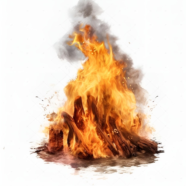 Bonfire isolated on transparent background cutout png