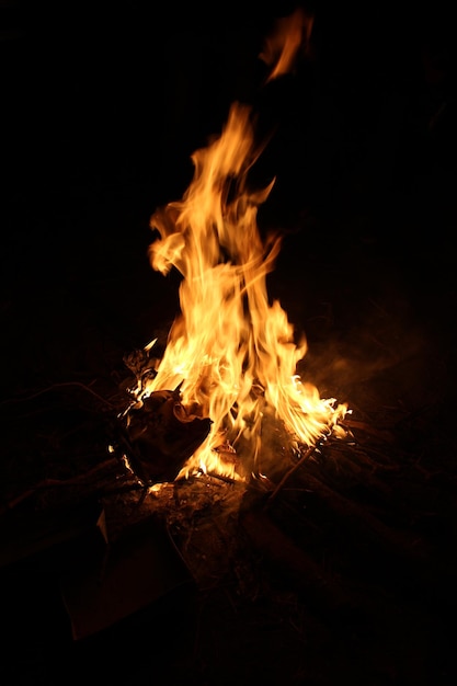 Photo bonfire at night