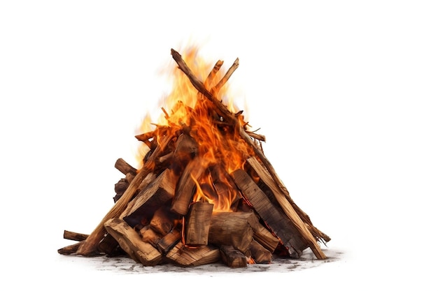 Bonfire on a white Background AI