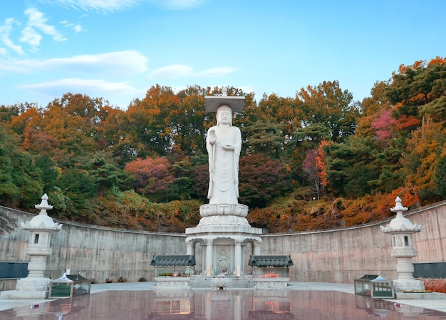 Foto tempio bongeunsa nella stagione autunnale