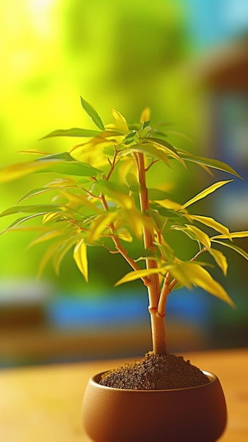 Bonsai bamboo tree tree background AI Generated