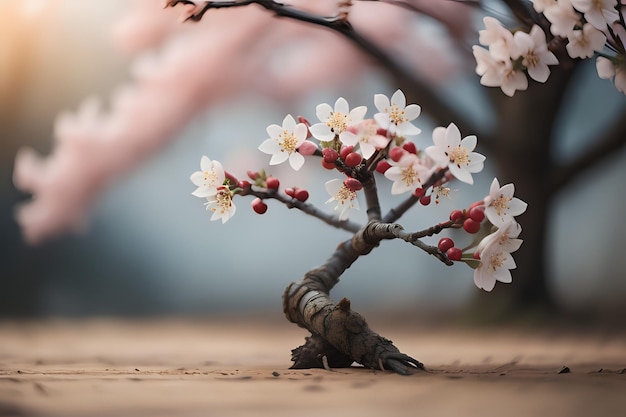 ボンサイの桜の花