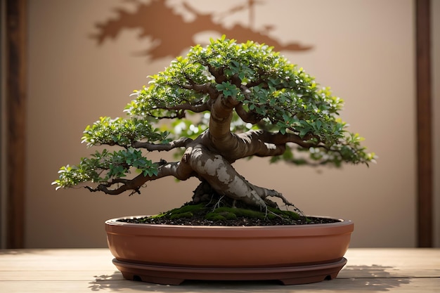 Bonsai in clay pot